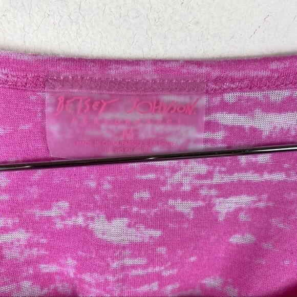 Betsey Johnson Performance Pink Burnout Top - Picture 3 of 5